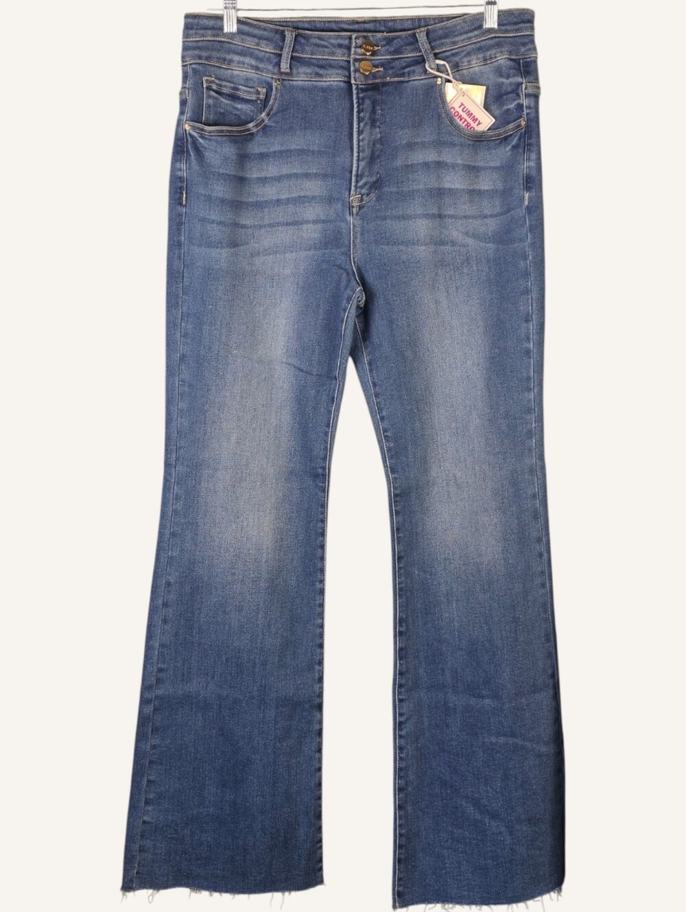 Risen Bootcut Jeans 1X High Rise Tummy Control Long Inseam 33" NWT